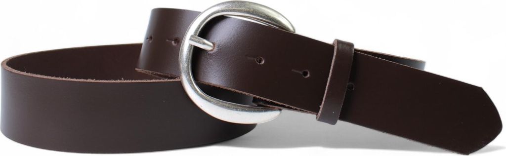 FRONHOFER Gürtel Damen 4 cm runde Gürtelschnalle mattsilber echt Ledergürtel