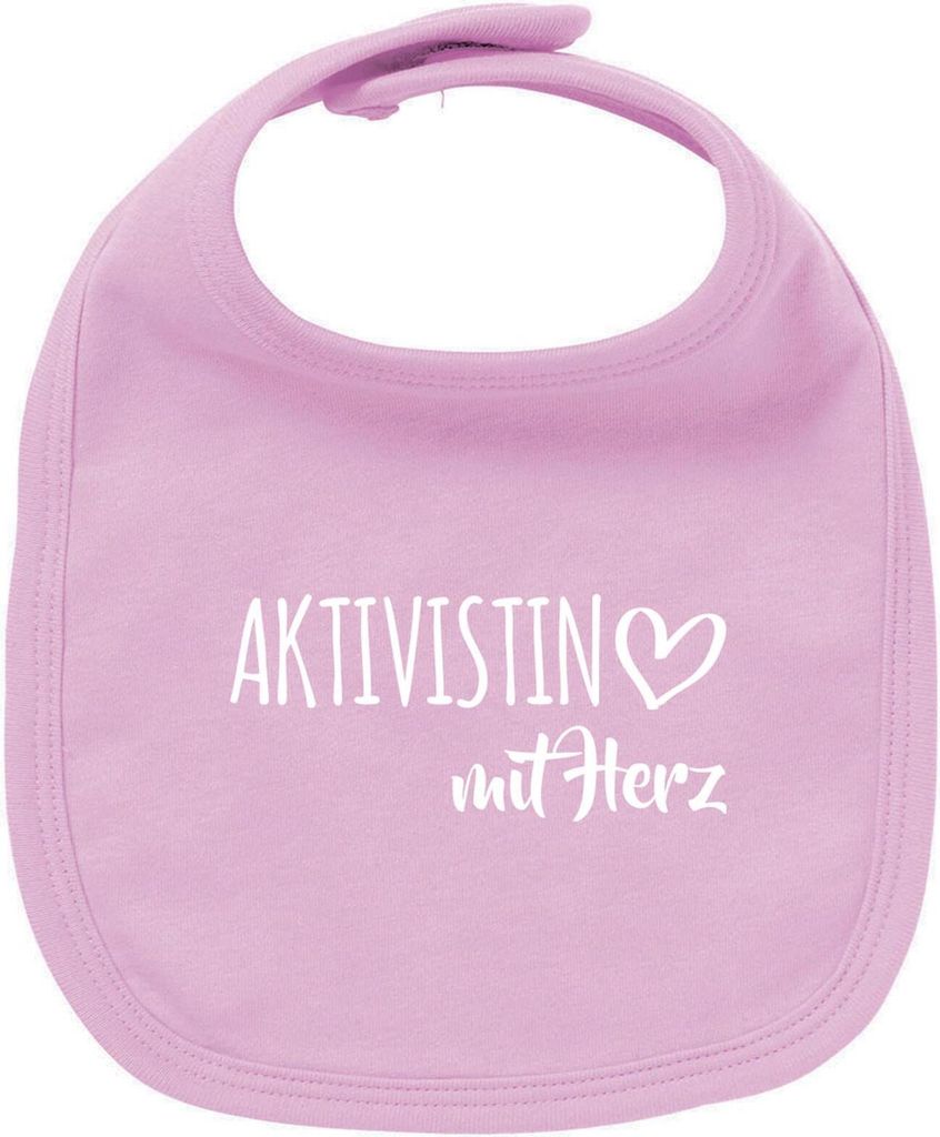 Huuraa Sabberlätzchen Aktivistin mit Herz Geschenk Unisex Babylatz Babypink Baumwolle Aktivistin Mitbringsel