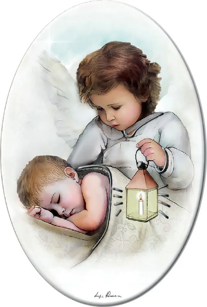 Tableau d'anges sur bois 10x15 cm : Déco petite surface ES05176114