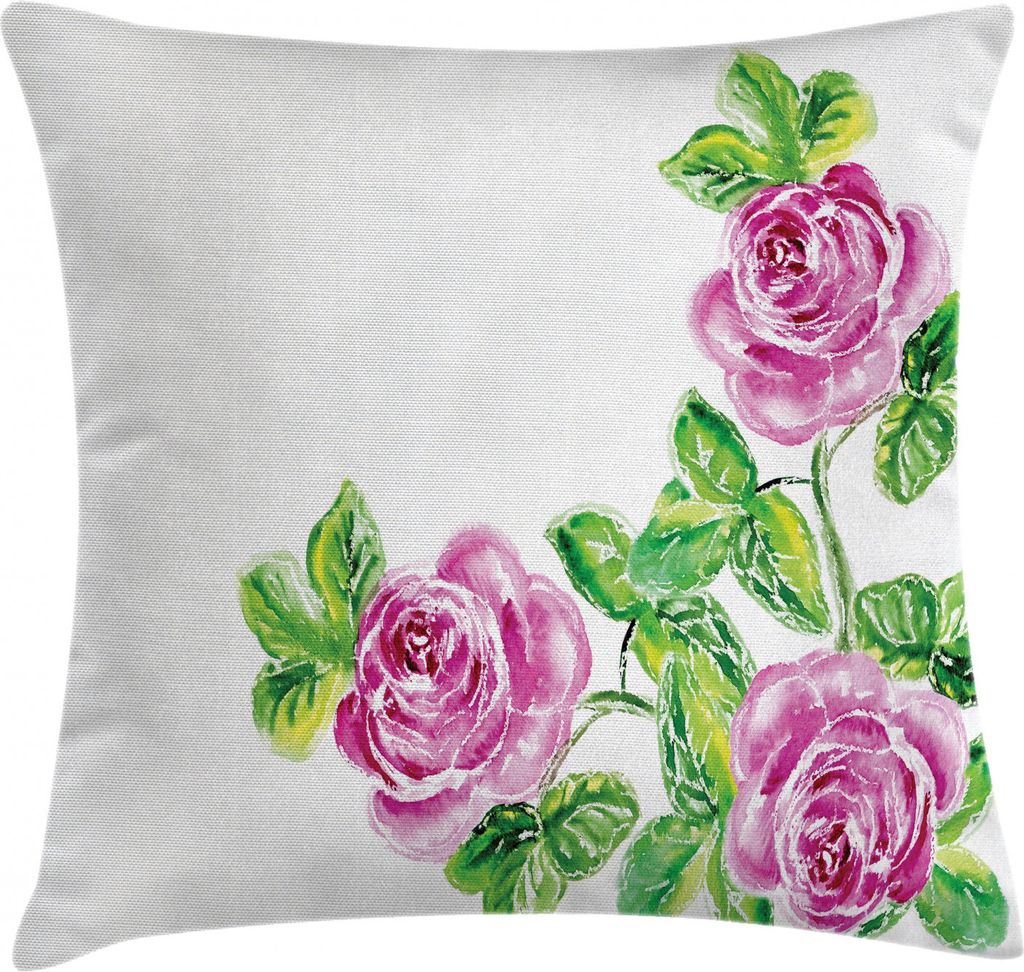 ABAKUHAUS Blumen Kissenbezug, Rosen Romantik, Waschbar mit Reißverschluss Kissenhülle mit Farbfesten Klaren Farben Beidseitiger Druck, 40 x 40 cm...