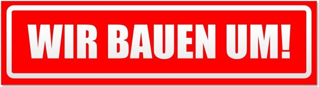 Kiwistar - Autoaufkleber - Rot - 30 x 8 cm - Wir Bauen um! invertiert - Hinweis Aufkleber Sticker für Auto, Kfz, Fahrrad, PKW, LKW