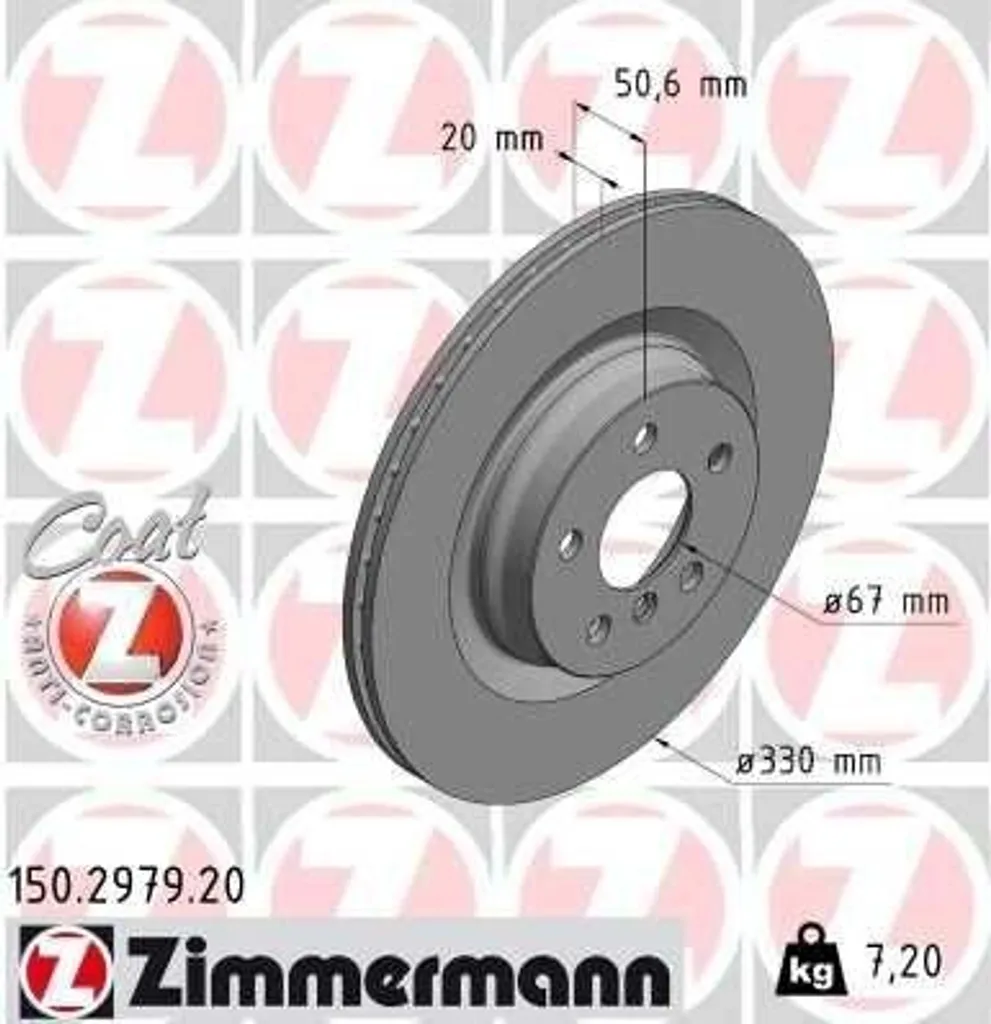 Disque de frein ventilé avant Zimmermann pour BMW Série 1 F40