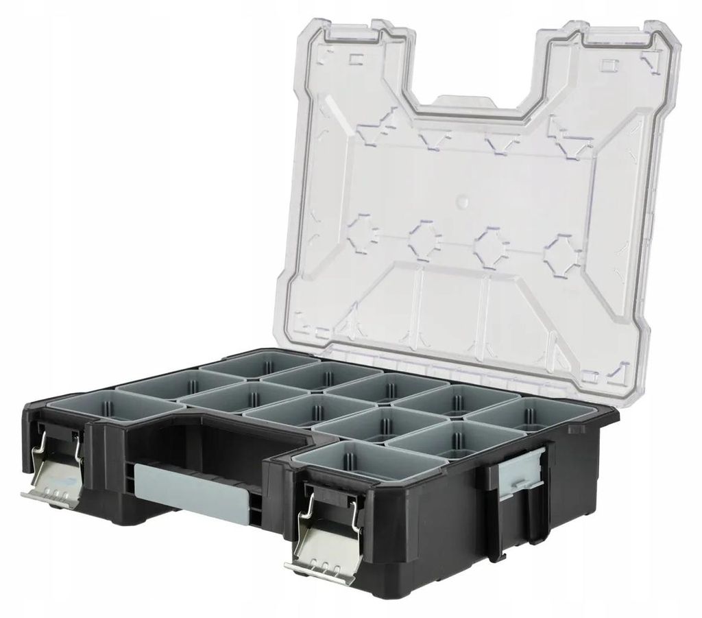 Schmith Sortimentbox Box Organizer 44x36 cm Kunststoff Kleinteilemagazin Werkzeugbox Sortimentskasten Fächerbox Lagerbox