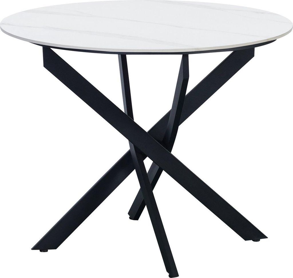 Bolt Edge Esstisch – Rund – Marmerlook – Weiß – 4 Personen – Für Innen & Außen