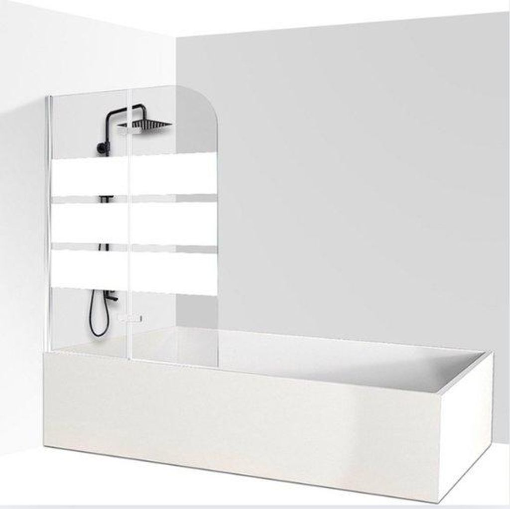 Badplatten 5 mm dick Helliges Glas Badezimmer-Schutz Inklappbares Sicherheitsglas 2-teilig 100x140cm weiß