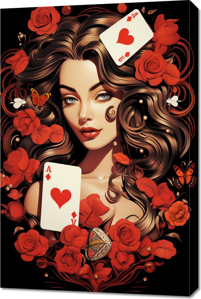 Bild 60x90cm Rosen Hazard