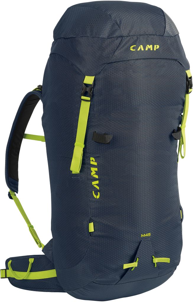 Camp M45 Rucksack 45 l Blau mit ergonomischen Schultergurten und abnehmbarem Hüftgurt