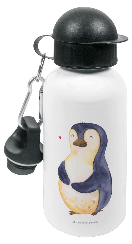 Mr. & Mrs. Panda Wasserflasche Pinguin Diät - Weiß - Geschenk, Trinkflasche Kinder, Kindergarten, Gewicht, Getränkeflasche, Bierbauch, Motivatio...