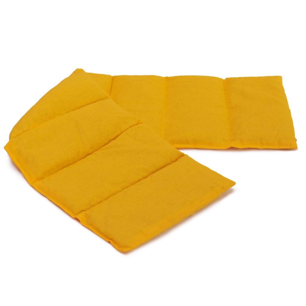 Körnerkissen 75x20cm groß 8-Kammer, mango - Wärmekissen für Mikrowelle und Backofen, Weizen