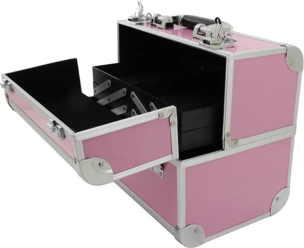 Mallette de maquillage de voyage Confibel rose pour déplacements