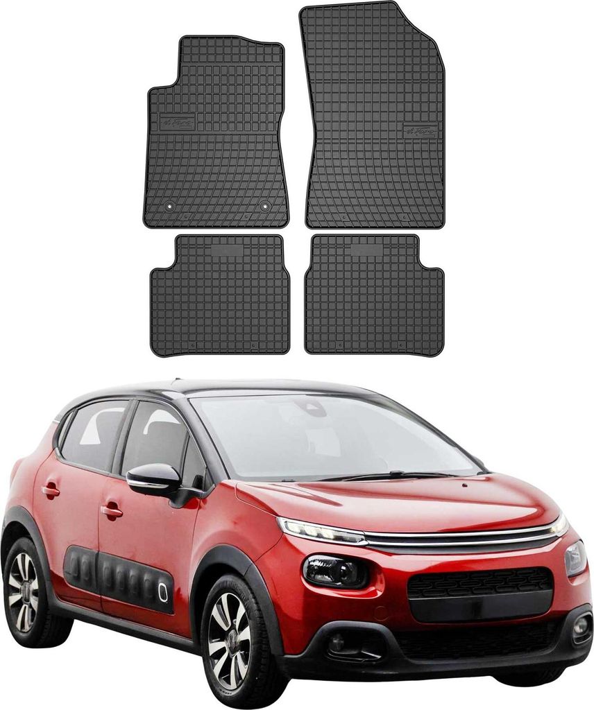 Tapis de Sol pour Citroen C3 2016-2022 Caoutchouc Noir Image du produit 