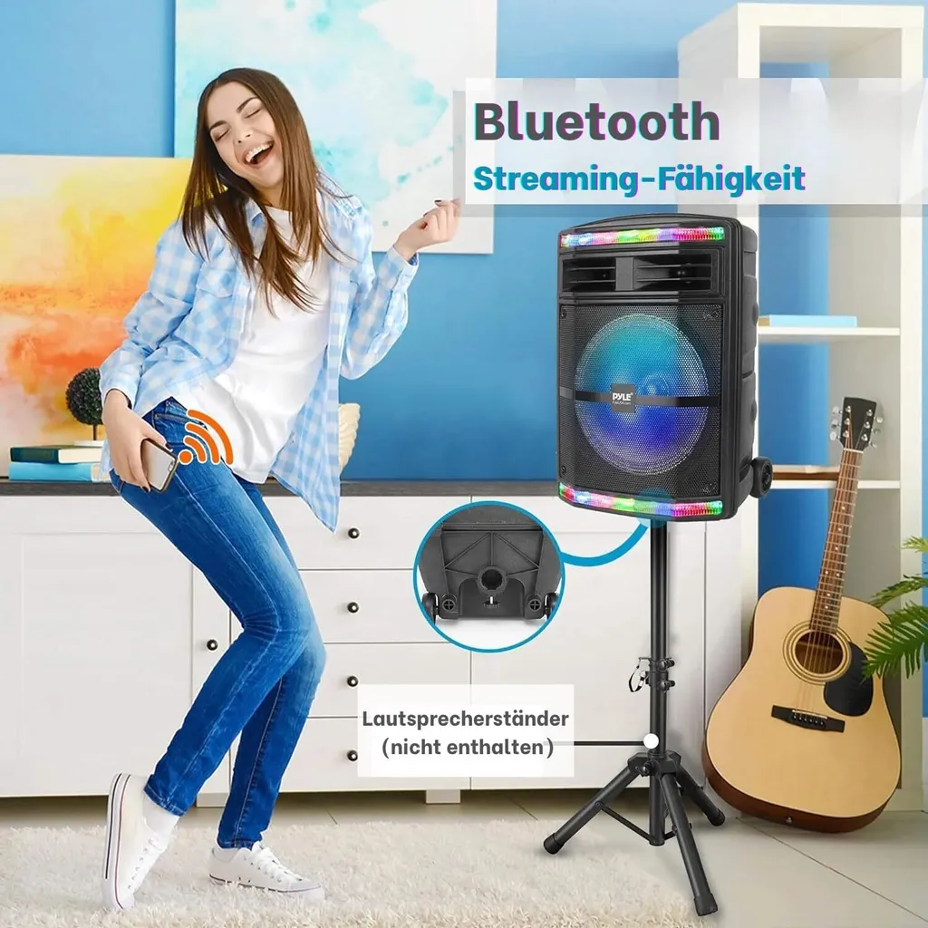 Sistema PA Portatile Pyle 600W: Jukebox Bluetooth e Karaoke per Eventi - 9