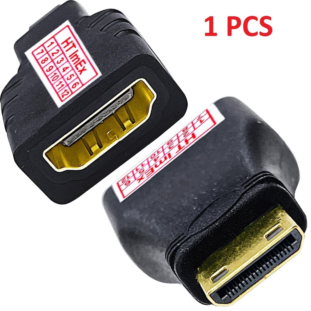 HDMI Adapter Mini-HDMI Stecker zu HDMI Buchse Full HD 1080p vergoldet Anschluss
