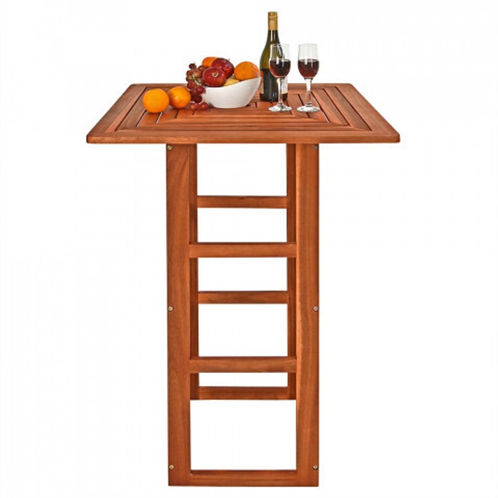 CASARIA® Stehtisch Holz 110 cm Hoch 75 x 75 cm Eckig Massiv Produktbild 11