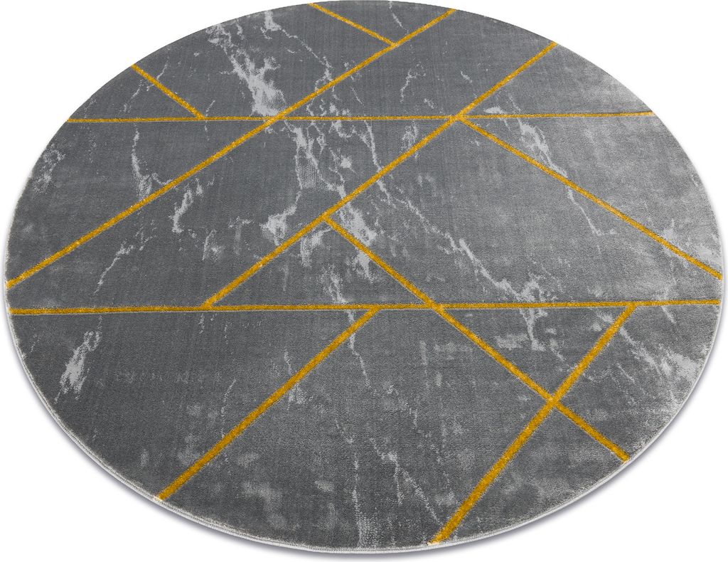 Exklusiv EMERALD Teppich 1012 Kreis - glamour, stilvoll Marmor, geometrisch grau / gold Grau rund 120 cm