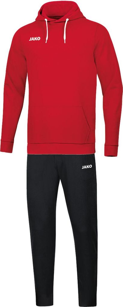 JAKO Kinder Jogginganzug Base mit Kapuzensweat, Farbe:rot, Größe:164