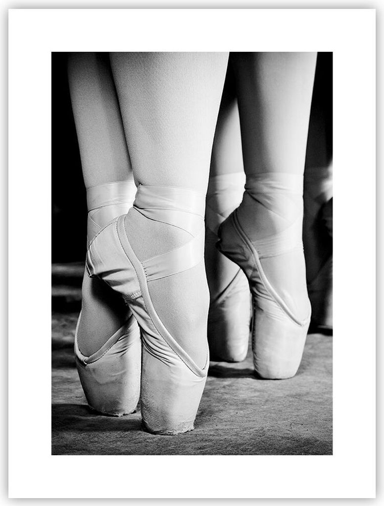 Poster - Poster ohne Rahmen - Ballettschuhe Füße Tanz - 30x40 cm - Wand Bild - Wanddeko - Wandbilder - Kunstposter - Wandposter - Bilder - Kunstd...