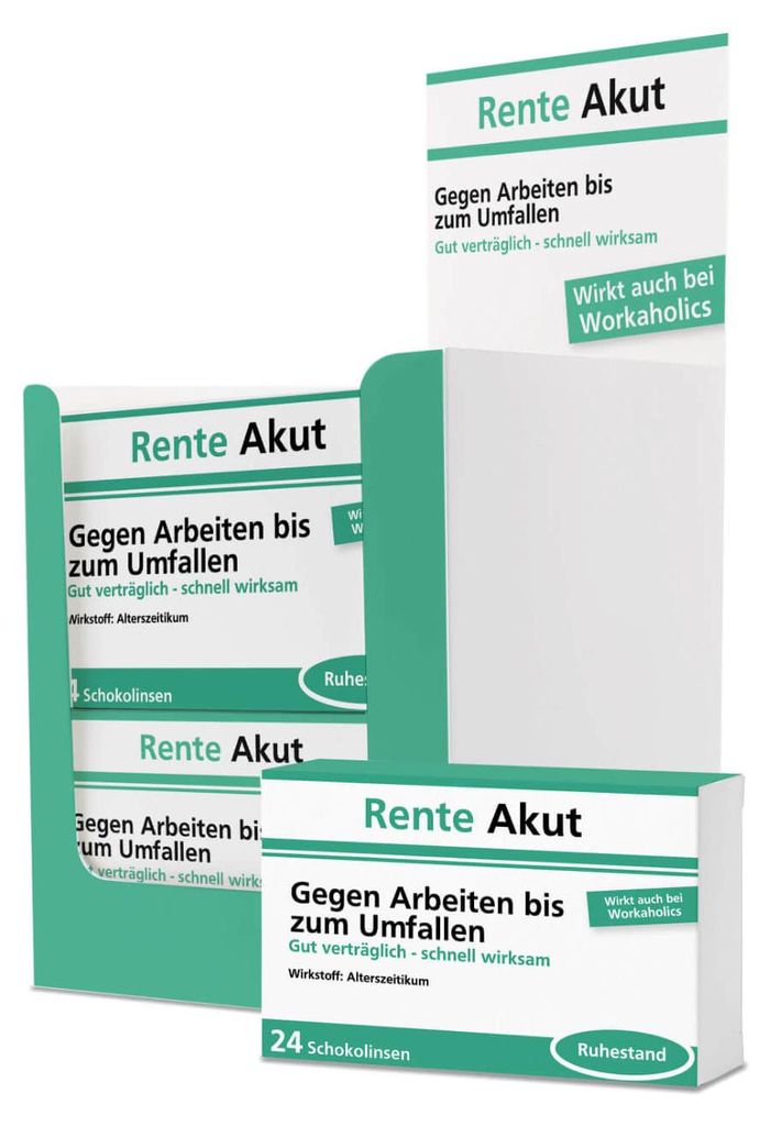 Rente Akut Scherztablette lustige Geschenkpackung 22g Produktbild 