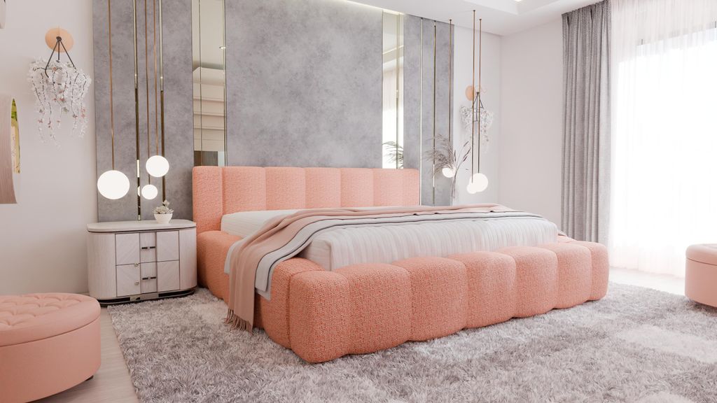 Modernes Polsterbett mit Matratze 180x200 Casa Mia, Silencio 60 – Komfort & Stil