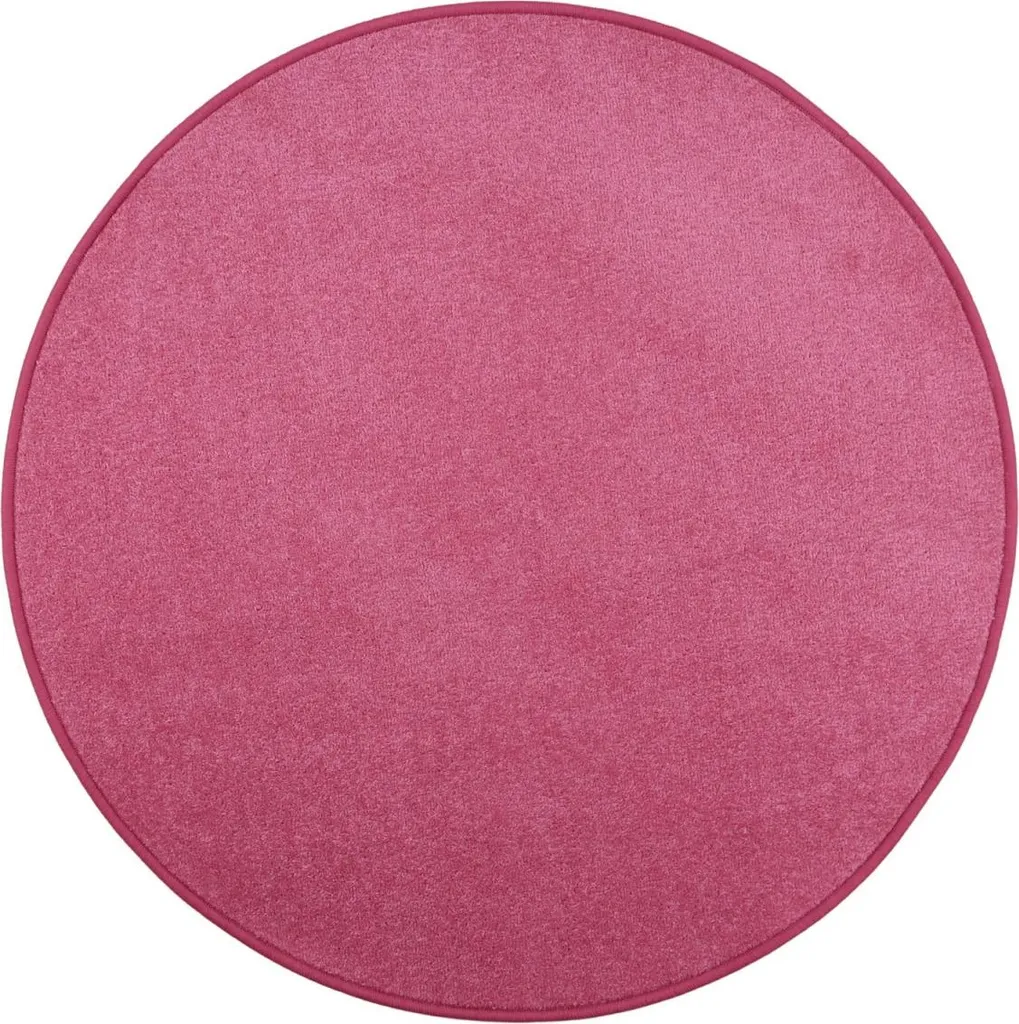 Tapis rond rose 120 cm anti-glisse Eton - Solution déco pour sols froids