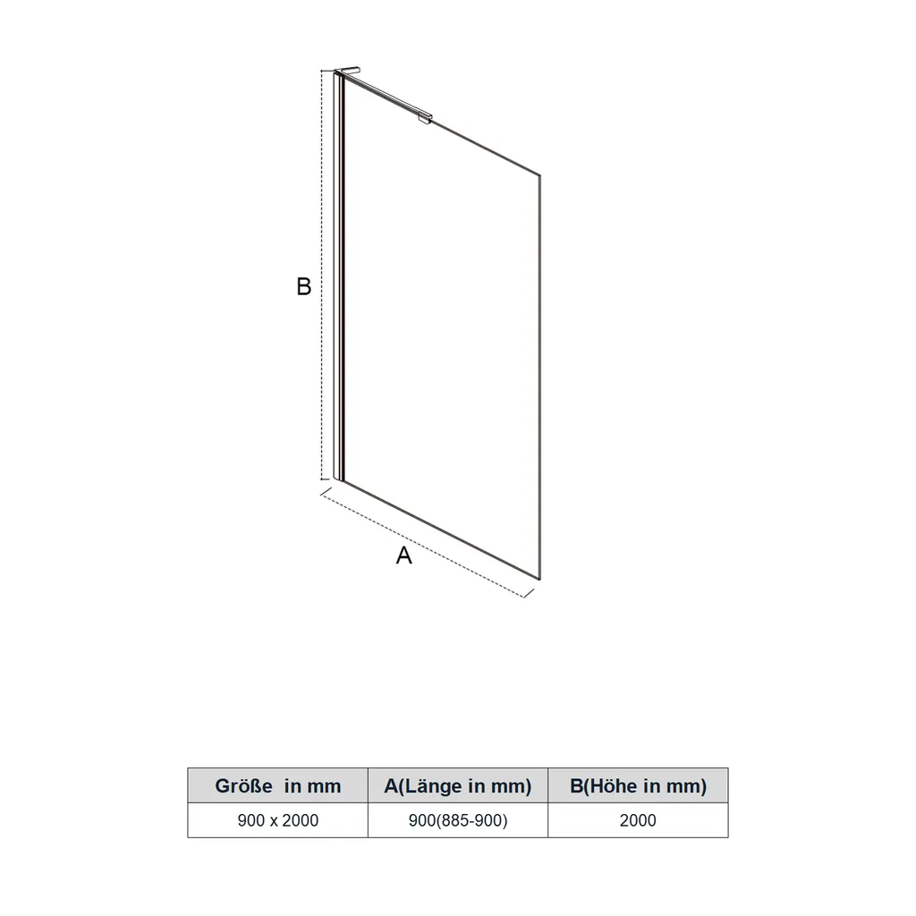 Paroi de Douche Fixe Industrielle 90cm avec Verre Anticalcaire NANO 6mm - 15