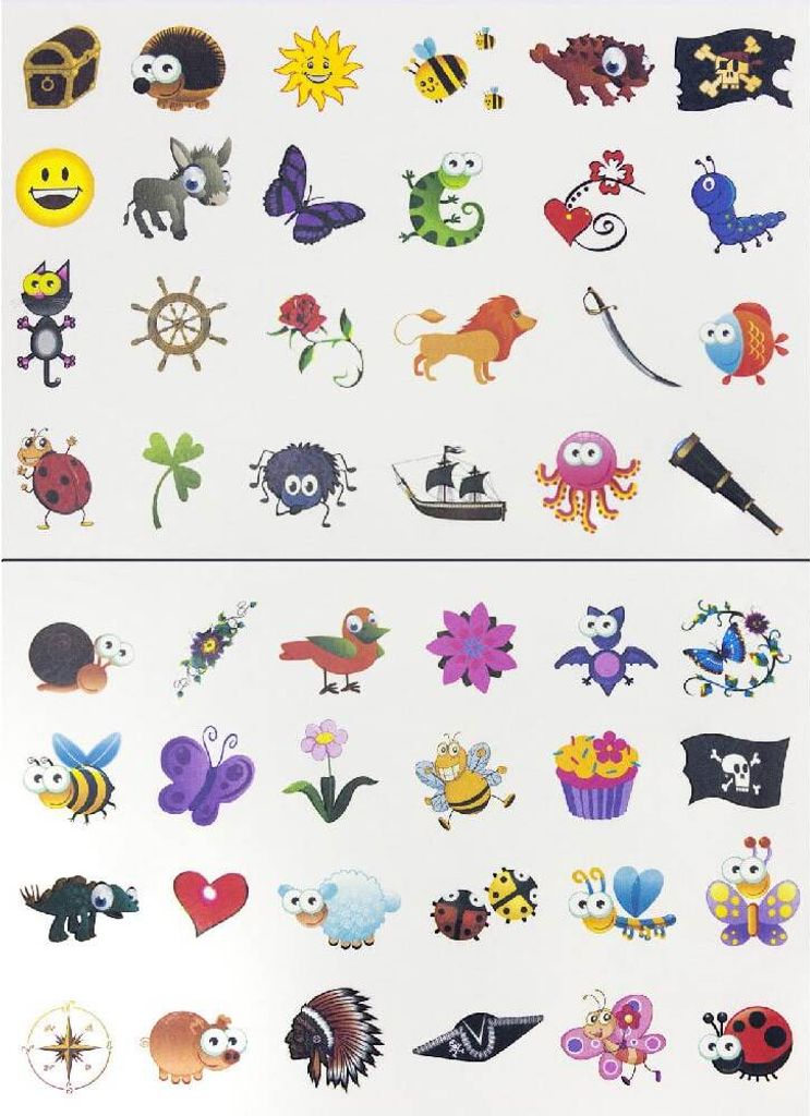 Oblique Unique Temporäre Klebetattoos Kinder Tattoo Set - Produktbild 
