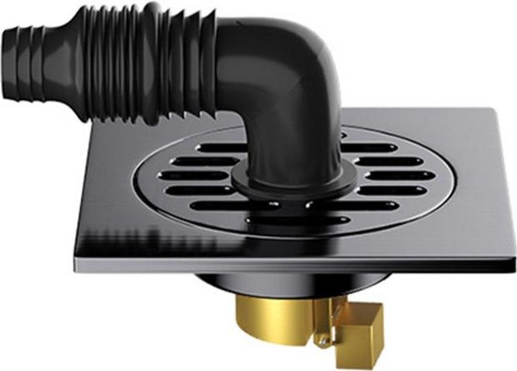 INF Halbgeschlossener Waschmaschinenablauf Gun Gray mit Kupferkern