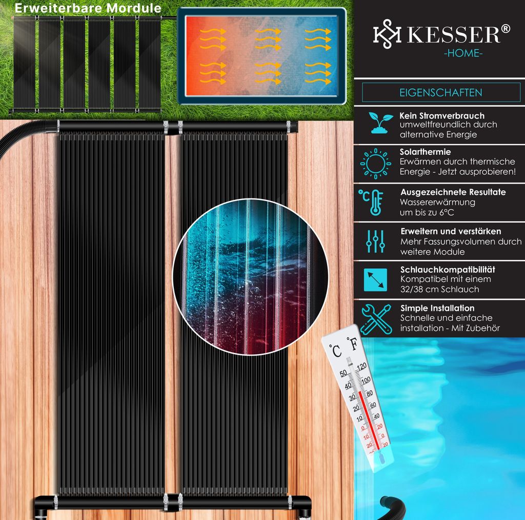 KESSER® Solarkollektor Poolheizung cm, Warmwasser Heizung Produktbild 2