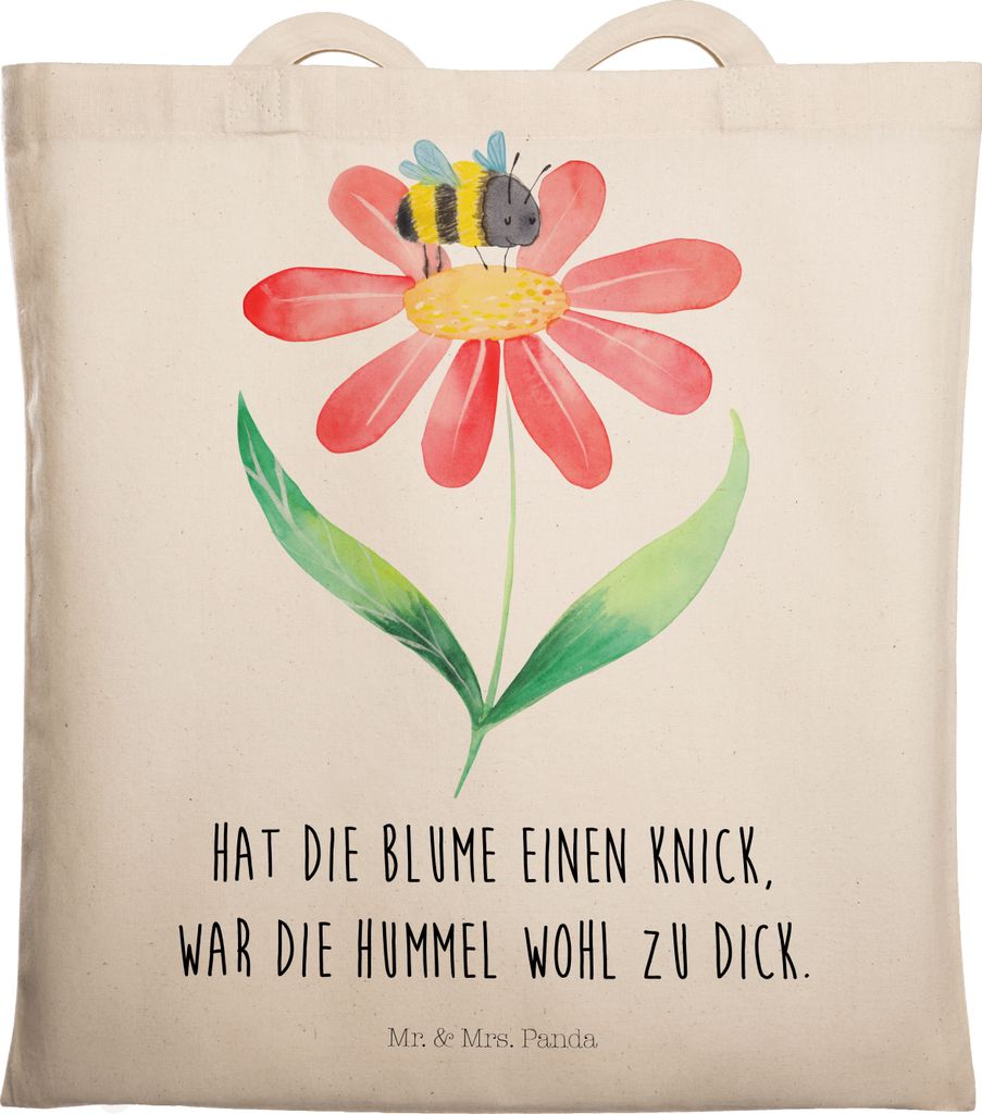 Mr. & Mrs. Panda Schultasche Hummel Blume - Transparent - Geschenk, canvas tasche, Hummeln, Natur, Tote Bag, Biene, Lustige Sprüche, Wespe, Shoppi...