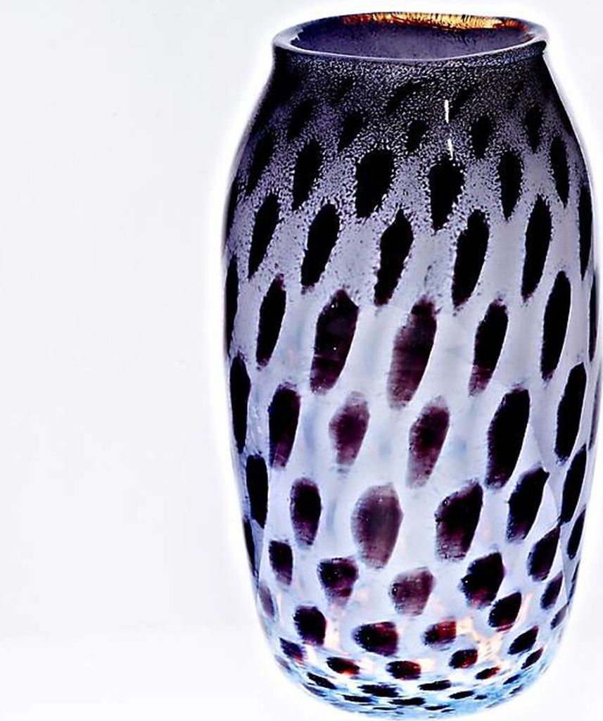 Vase marmoriert "Pavel" (18cm), weiß/schwarz Produktbild 