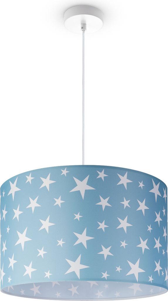 Kinderlampe Deckenlampe LED Pendelleuchte Kinderzimmer Sternenhimmel Motiv E27 Leuchten Farbe / Größe Turquoise (Ø45.5cm)