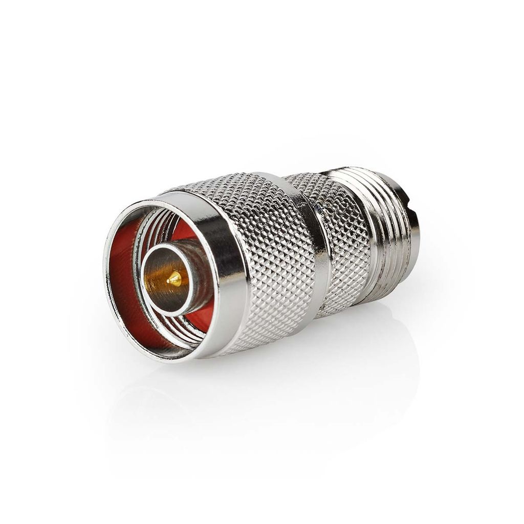 Nedis Satelliten- und Antennenadapter - N Stecker - PL259 Buchse - Vernickelt - 75 Ohm - Gerade - Metall - Silber - 10 Stück - Umschlag
