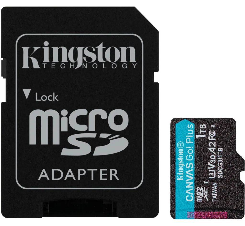 Carte mémoire microSDXC 1To Kingston Canvas Go Plus pour vidéo 4K UHD