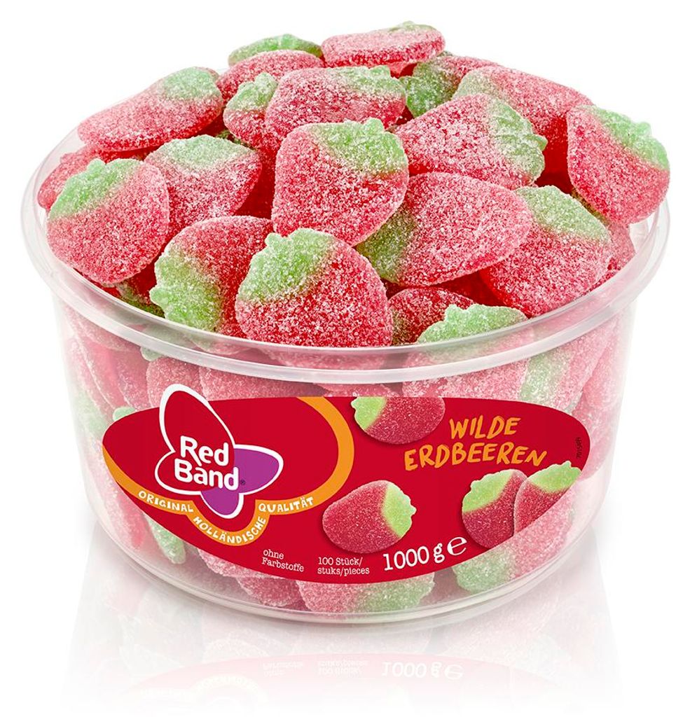 Red Band Sweet Strawberries, Měkké sladkosti, 1 kg, Obrázek produktu 