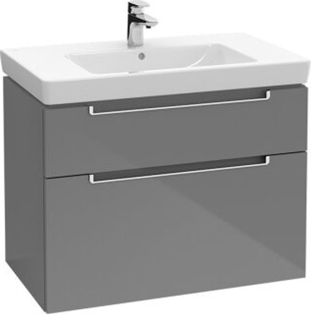 Villeroy & Boch Subway 2.0 Waschtischunterschrank, 2 Auszüge, Waschbecken mittig, 987x590x449mm, A91510VJ