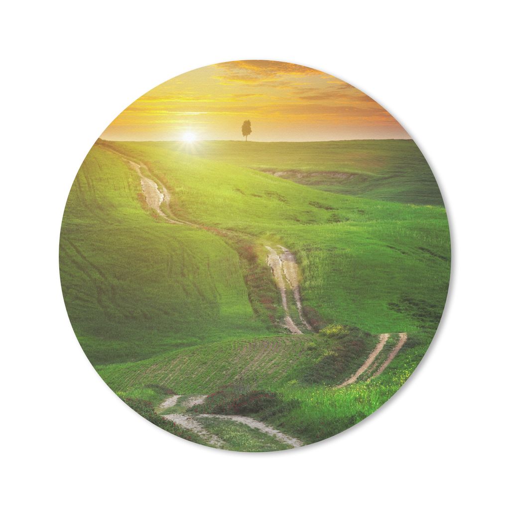 MuchoWow Mauspad Mousepad Toskana - Sonne - Hügel 50x50 cm - Mousepads - Maus Mat - Pad - Mausunterlage - Vinyl