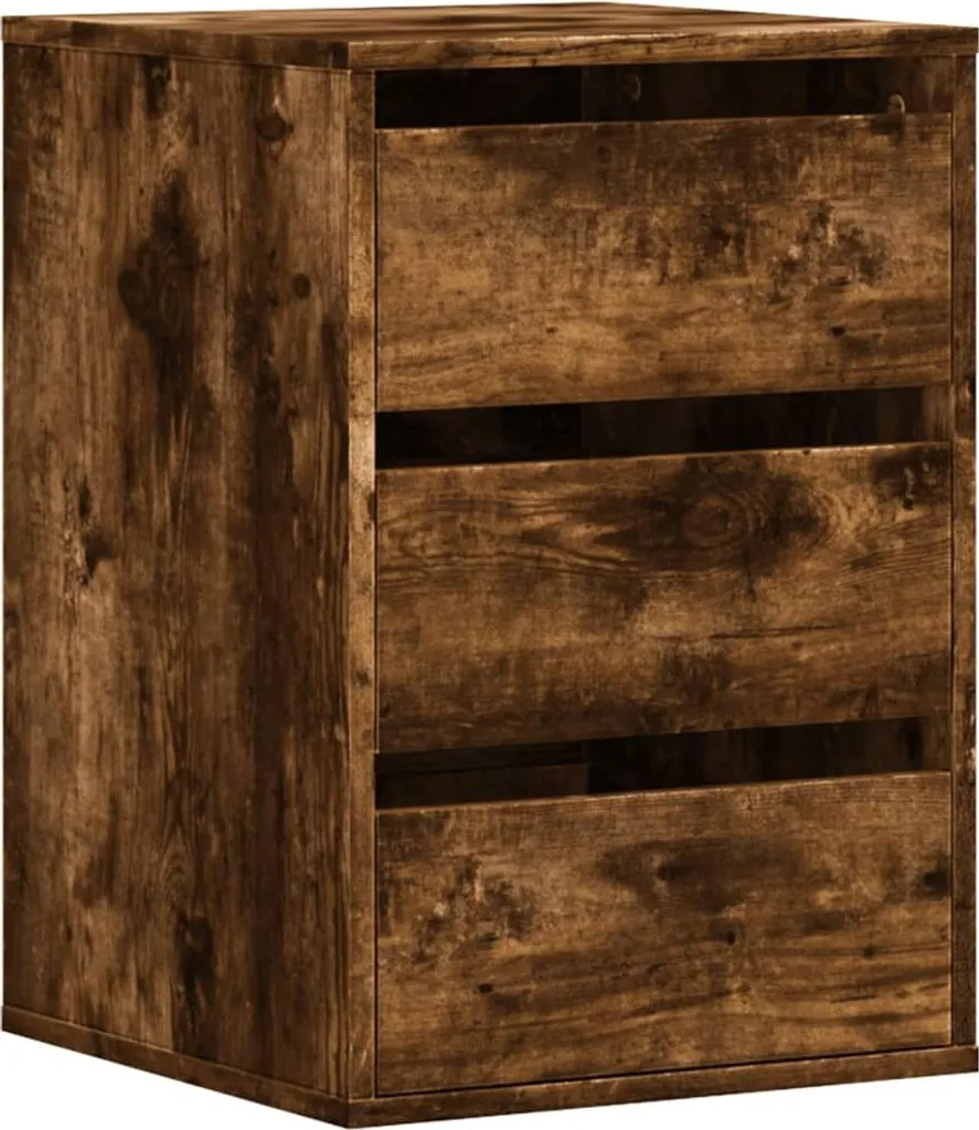 vidaXL Cassettiera in rovere fumé 40x41x58 cm materiale a base di legno