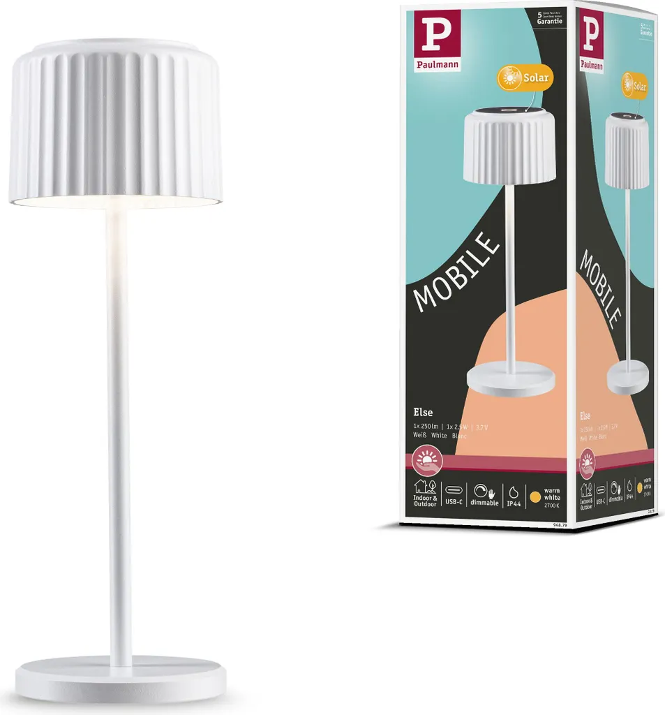Crea Atmosfera con Paulmann Else: Lampada Solare da Tavolo Chic