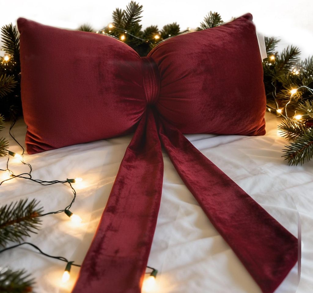 Weihnachtskissen Velvet Dekorative Schleife 40X23 Produktbild 