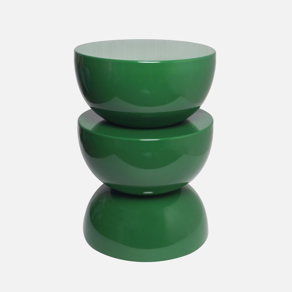 Tavolino in metallo effetto glassy, 46,5cm, Verde scuro Immagine del prodotto 