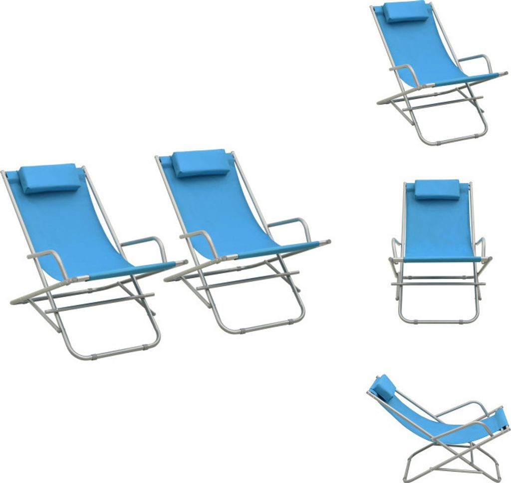 vidaXL Schaukelstühle 2 Stk. Stahl Blau - Sonnenliegen