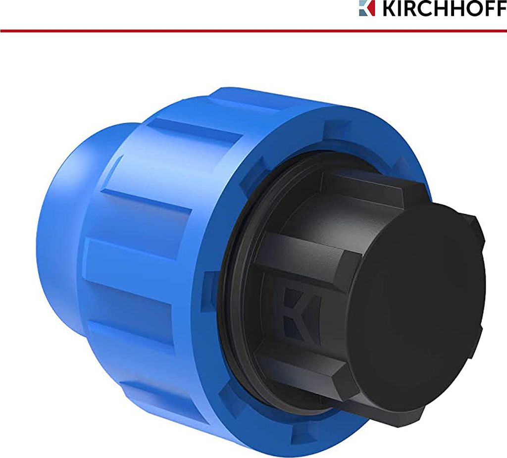 KIRCHHOFF Endstück, Kunststoff 25 mm, für HDPE Rohr ,Gartenbewässerung, DVGW , EU, verschiedene Größen