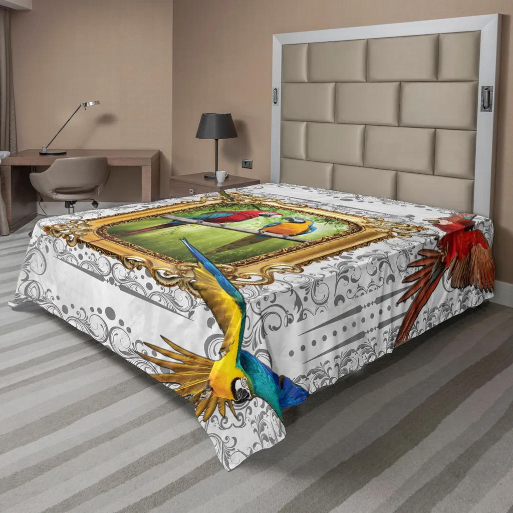 Lenzuolo Decorativo 260x228 ABAKUHAUS: Pappagalli e Stile Tropical Vintage