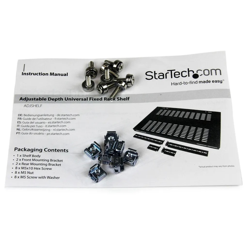 StarTech.com Tablette 19 Pouces Réglable pour Baie Serveur Ventilée Noir