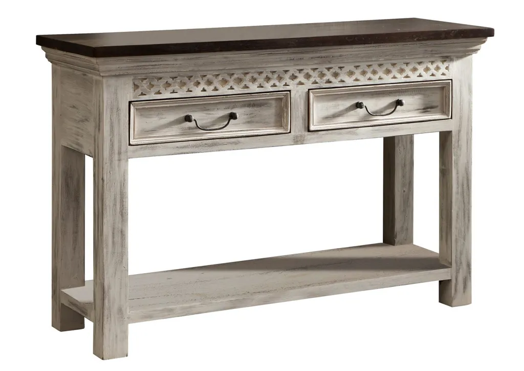 Console 115x40 Manguier ciré CASTLE-ANTIK style baroque et robuste