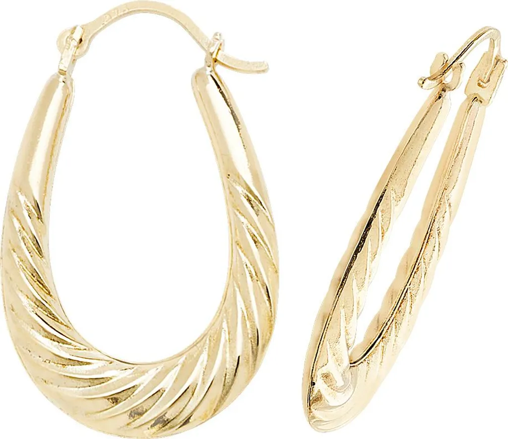 Boucles d'Oreilles Créoles Or 375 - Bijou Femme Idéal pour le Quotidien