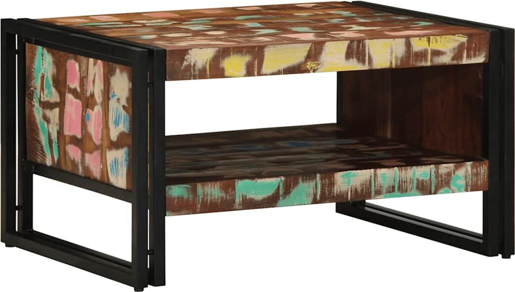 Couchtisch Mehrfarbig 70x50x38 cm Altholz Massivholz