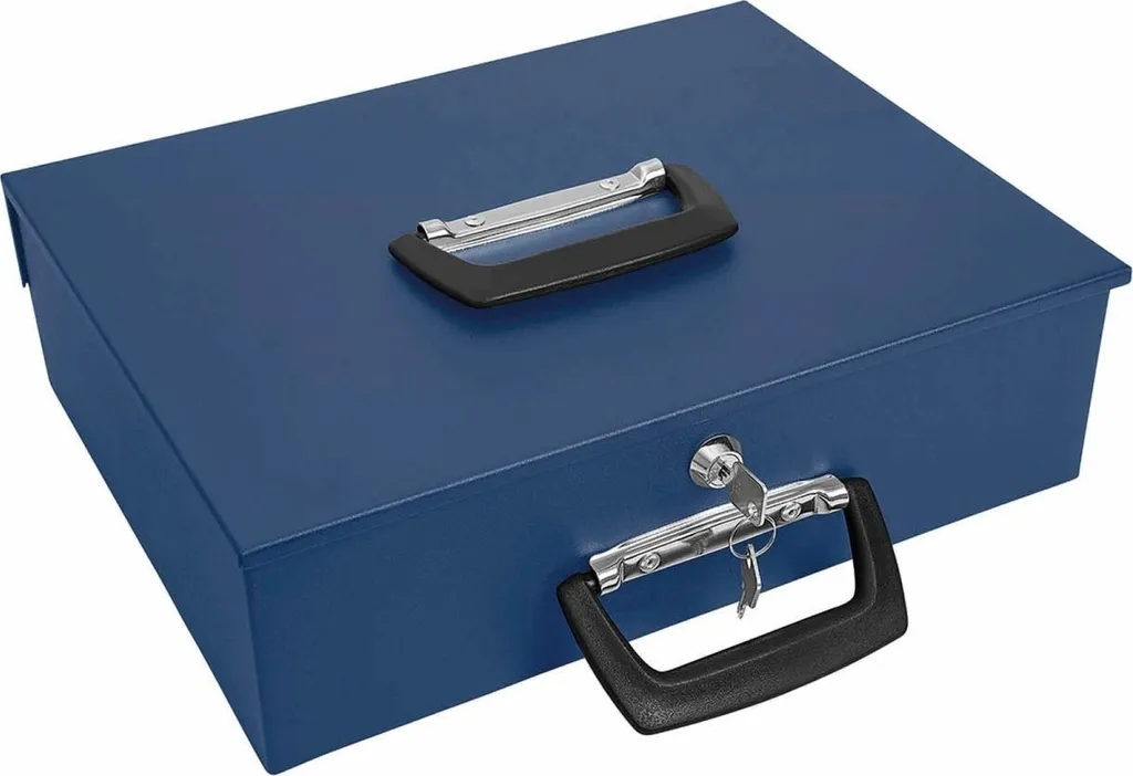 Boîte à billets bleue en acier robuste Werner Dorsch 150100803