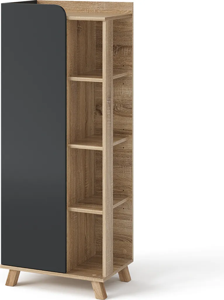 Mobiletto Bagno Vicco Karen Antracite e Legno Sonoma 128cm | Urban Style