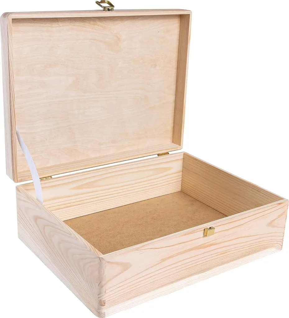 Caisse bois pour documents et jouets 40 cm - Rangement sécurisé à clé